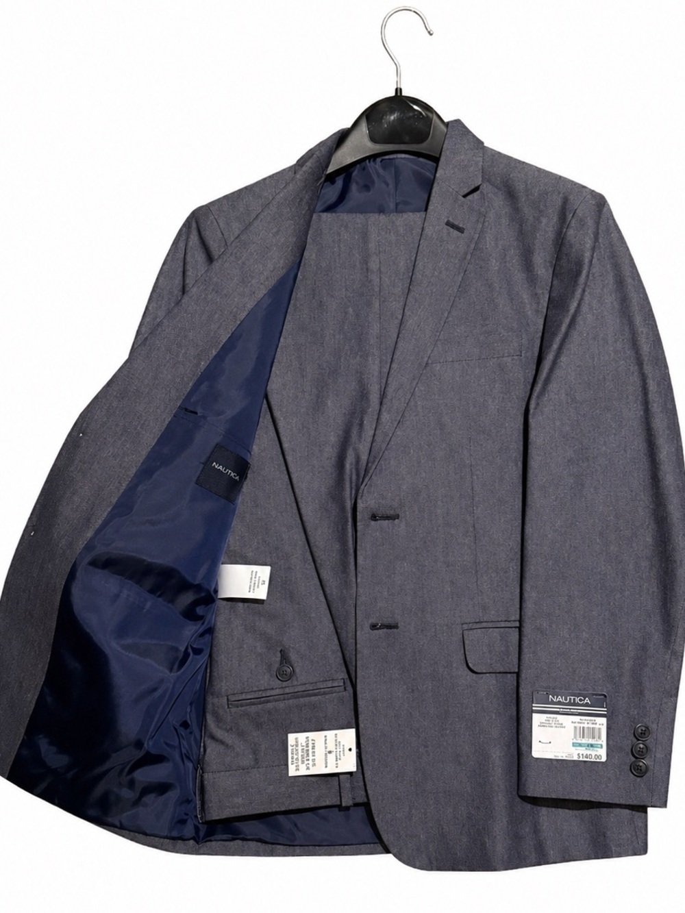 Nautica Boys Blue Suit Set Blazer Pants Formal Wedding NWT Size 16 Teen Suit